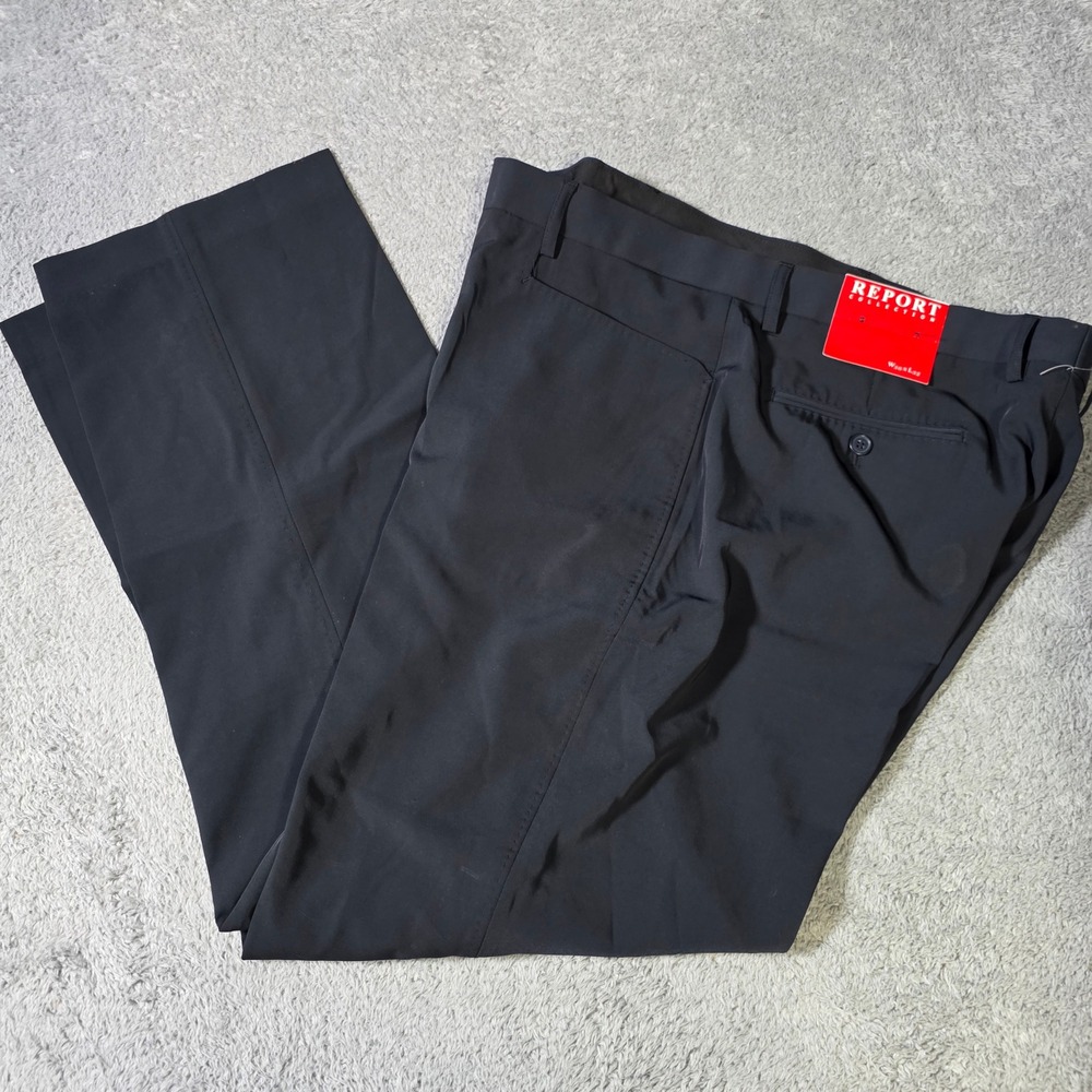Report Collection Mens 38x32 Dress Pants Black Stretch Performance Trousers